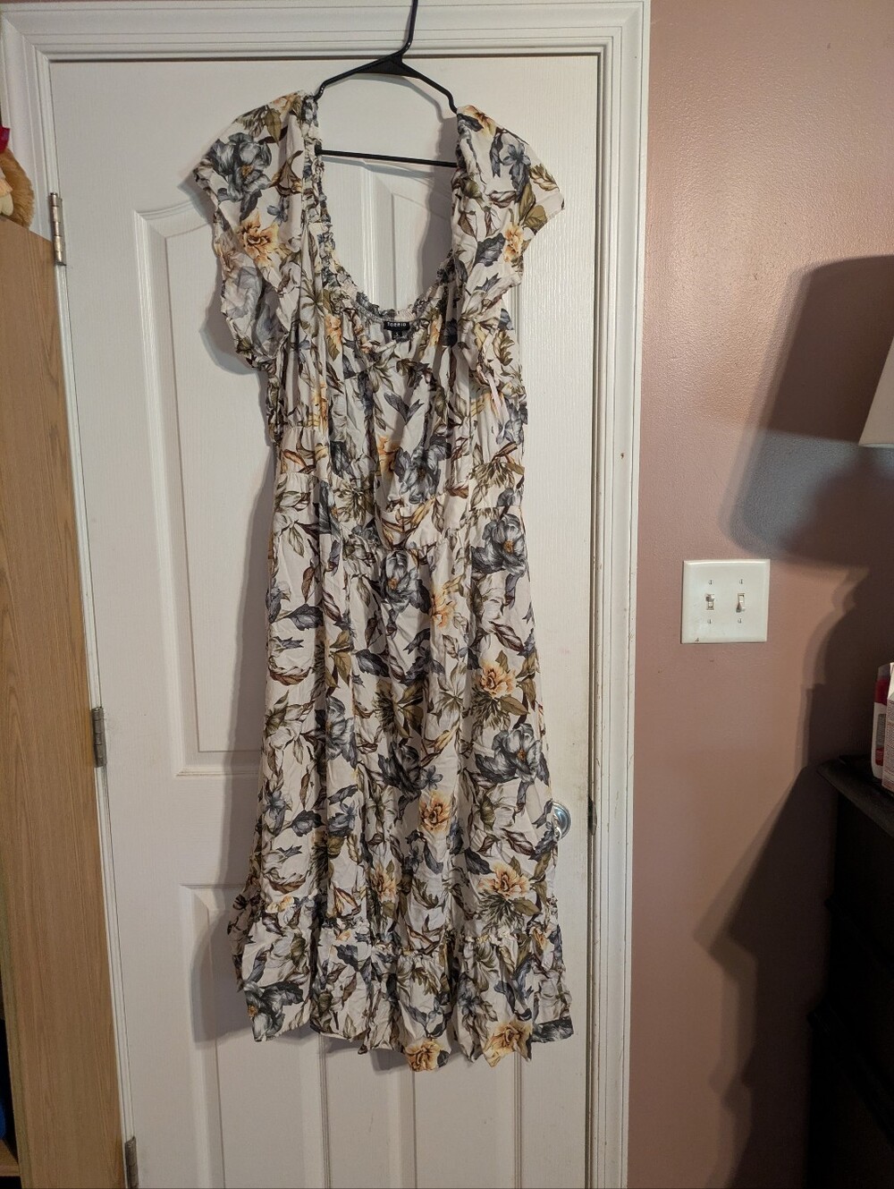 Floral Dress in Cream and Yellow